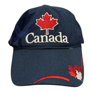 Canada Hat Cap Strap Back One Size Blue Maple Embroidered Mens